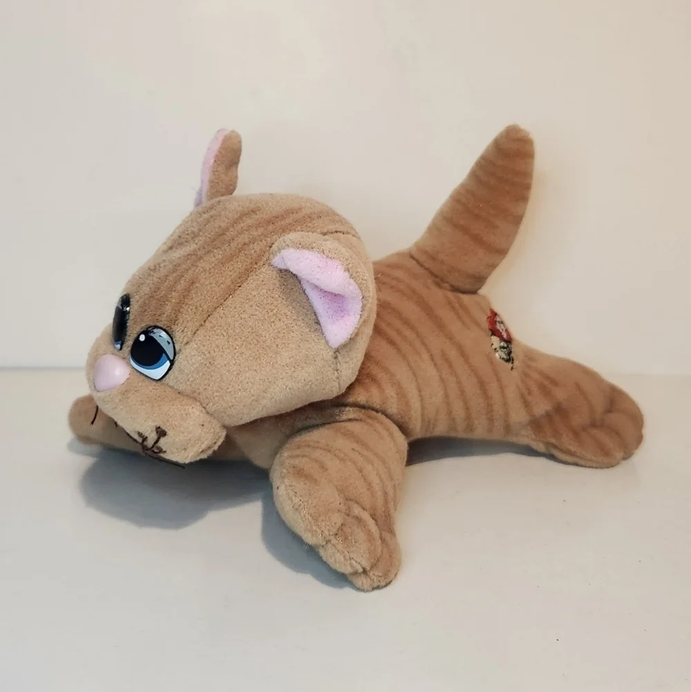 Vintage 80s Tonka Pound Purries Tabby Cat Stuffed animal with wear and tear